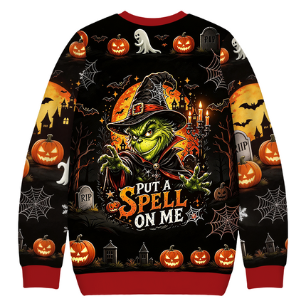 Uglysweatershops Witch Hat Red Christmas Ugly Sweatshirt