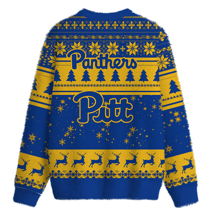 Uglysweatershops Green Monster Football Fuzzy Christmas Ugly Sweatshirt