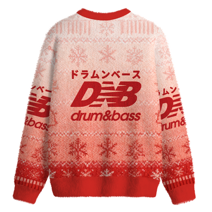 Uglysweatershops Drum And Bass Japan Fuzzy Christmas Ugly Sweatshirt