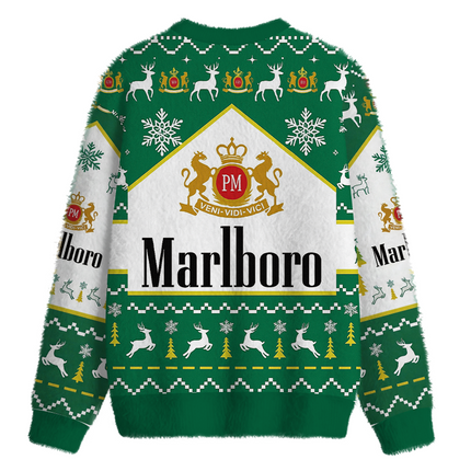 Uglysweatershops Vintage Cig Fuzzy Christmas Ugly Sweatshirt
