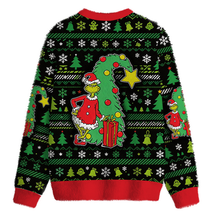 Uglysweatershops Mad Engine Fuzzy Christmas Ugly Sweatshirt