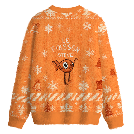 Uglysweatershops Funny Steve Fuzzy Christmas Ugly Sweatshirt
