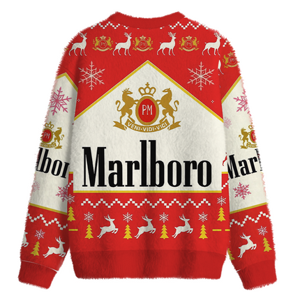 Uglysweatershops Vintage Cig Fuzzy Christmas Ugly Sweatshirt