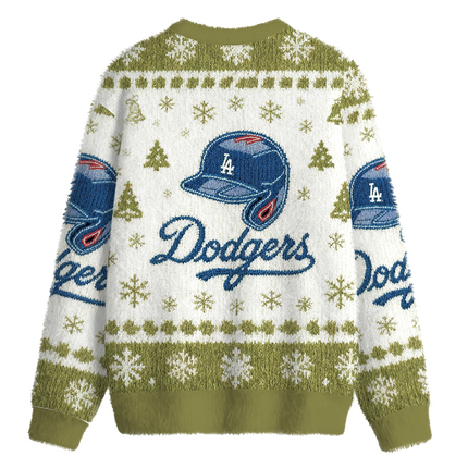 Uglysweatershops LA Blue Fuzzy Christmas Ugly Sweatshirt