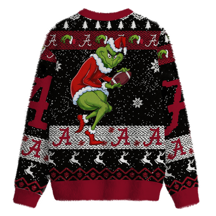 Uglysweatershops Stole Footbal Fuzzy Christmas Ugly Sweatshirt