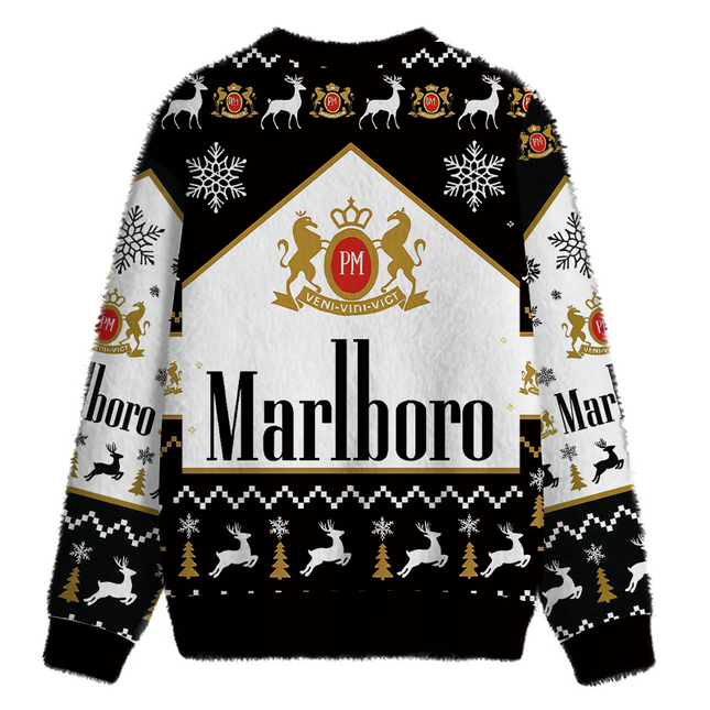 Uglysweatershops Vintage Cig Fuzzy Christmas Ugly Sweatshirt