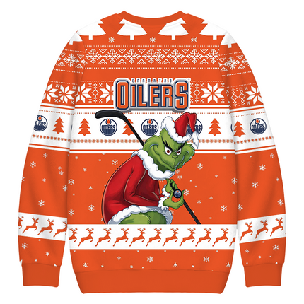 Uglysweatershops Oilers Christmas Ugly Sweatshirt
