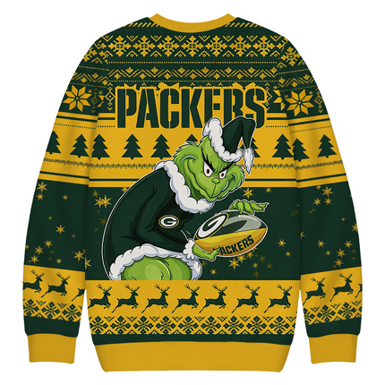 Uglysweatershops Green Bay Packers Christmas Ugly Sweatshirt