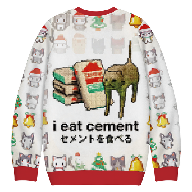 Uglysweatershops I Eat Cement Christmas Ugly Sweatshirt