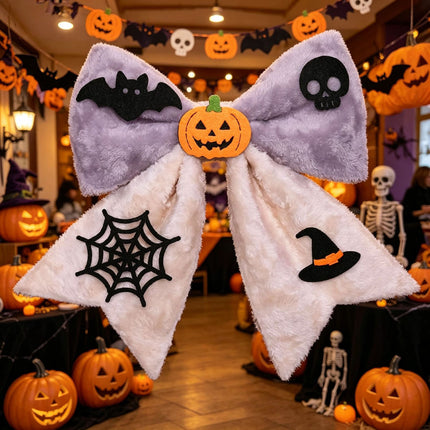 Uglysweatershops Halloween Plush Fabric Big Bow Pendant Decoration