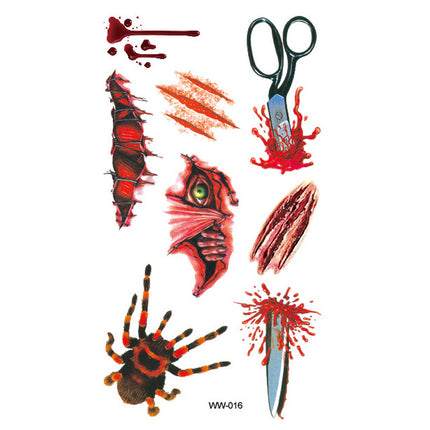 Uglysweatershops Random 10-piece Pack Scary Scar Face Stickers