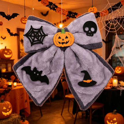 Uglysweatershops Halloween Plush Fabric Big Bow Pendant Decoration