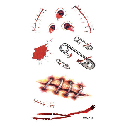 Uglysweatershops Random 10-piece Pack Scary Scar Face Stickers