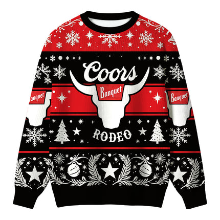 Uglysweatershops West Cow Skull Christmas Ugly Sweater