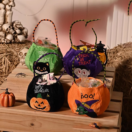 Uglysweatershops Halloween 4-piece Flannel Candy Tote Bag