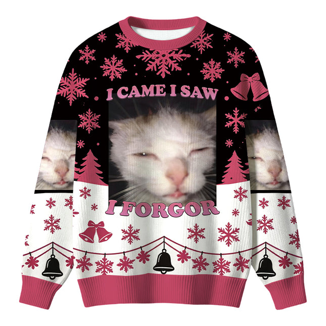 Uglysweatershops I Forgor Funny Cat Meme Christmas Ugly Sweater