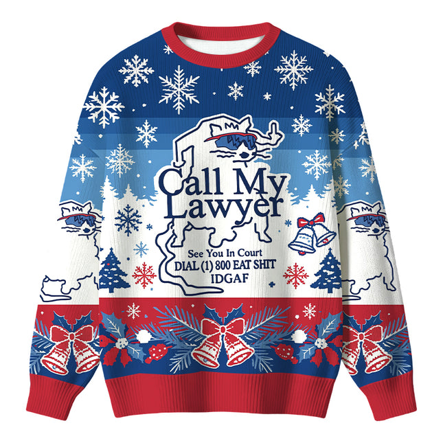 Uglysweatershops Call My Lawyer Christmas Ugly Sweater