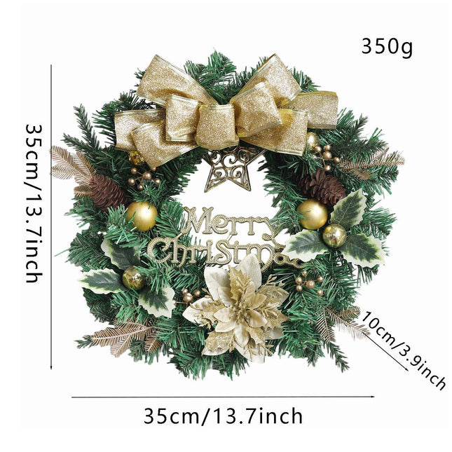 Uglysweatershops Christmas Golden Butterfly Wreath