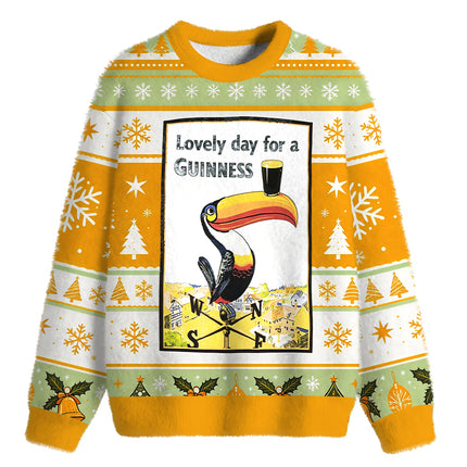 Uglysweatershops Lovely Day Fuzzy Christmas Ugly Sweatshirt