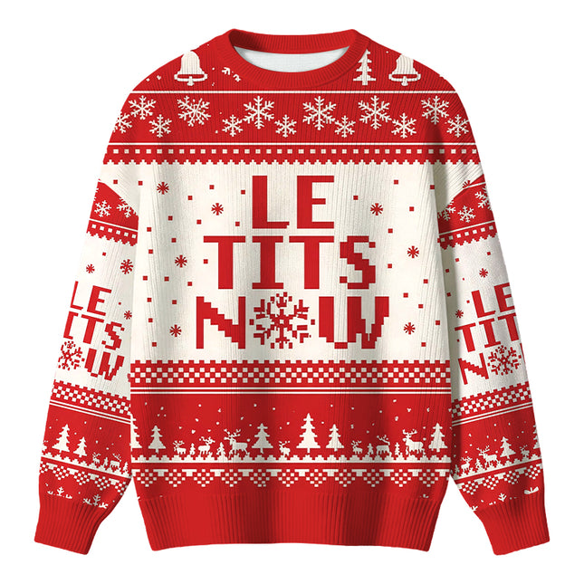 Uglysweatershops Le Tits Now Christmas Ugly Sweater