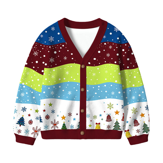 Uglysweatershops Dotted Eyes Kids Ugly Cardigan Sweater