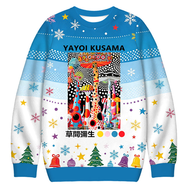 Uglysweatershops Japanese Pop Art Mushroom Christmas Ugly Sweatshirt