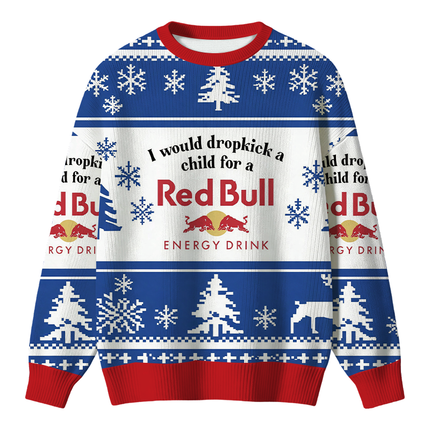 Uglysweatershops I Would Dropkcik A Child Blue Christmas Ugly Sweater