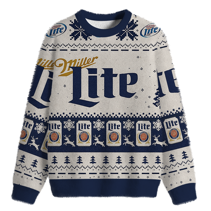 Uglysweatershops Blue Lite Fuzzy Christmas Ugly Sweatshirt