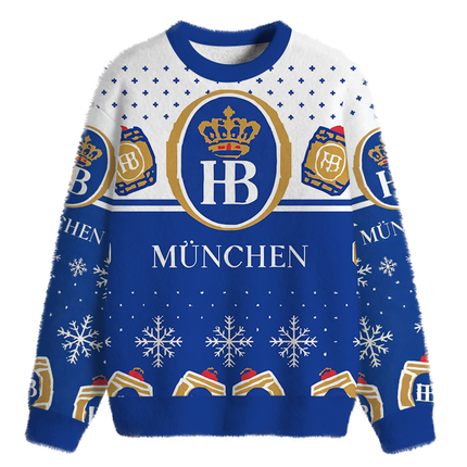 Uglysweatershops HB Vintage Fuzzy Christmas Ugly Sweatshirt