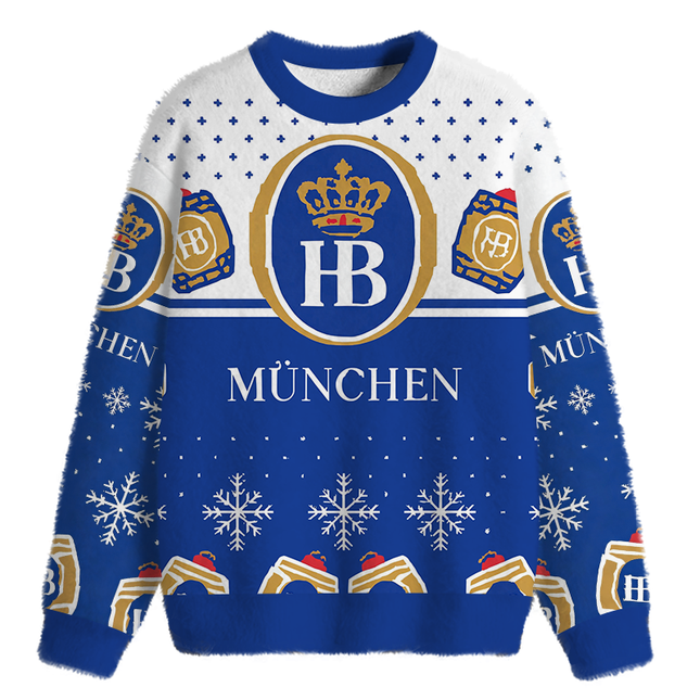 Uglysweatershops HB Vintage Fuzzy Christmas Ugly Sweatshirt