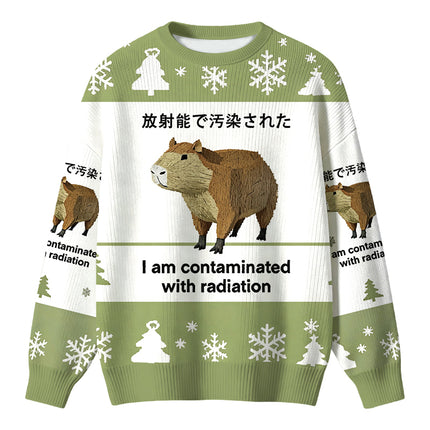 Uglysweatershops Capybara Contaminated By Radiation Christmas Ugly Sweater