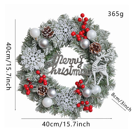 Uglysweatershops Christmas White Deer Wreath