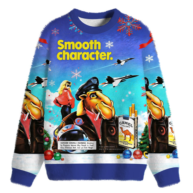 Uglysweatershops Smooth Character Fuzzy Christmas Ugly Sweatshirt
