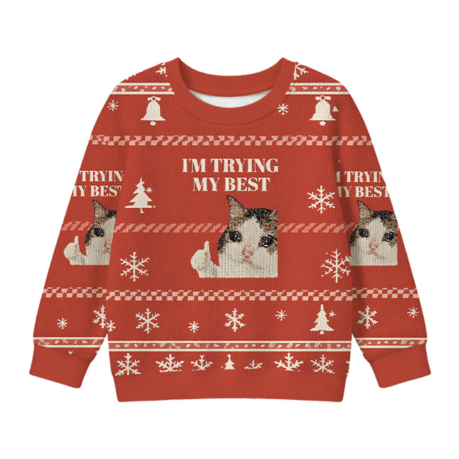 Uglysweatershops I'm Trying My Best Kids Ugly Sweater