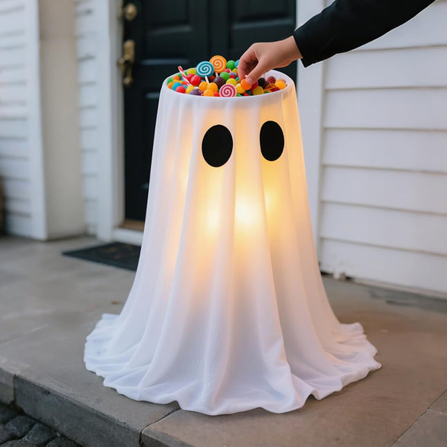 Uglysweatershops Halloween Cute Ghost Candy Stand High Bowl