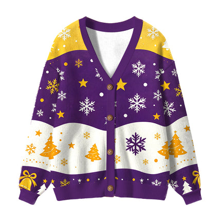 Uglysweatershops Heather Gray Joe Ugly Cardigan Sweater