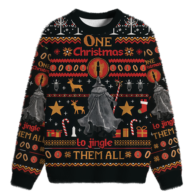 Uglysweatershops One Fuzzy Christmas Ugly Sweatshirt