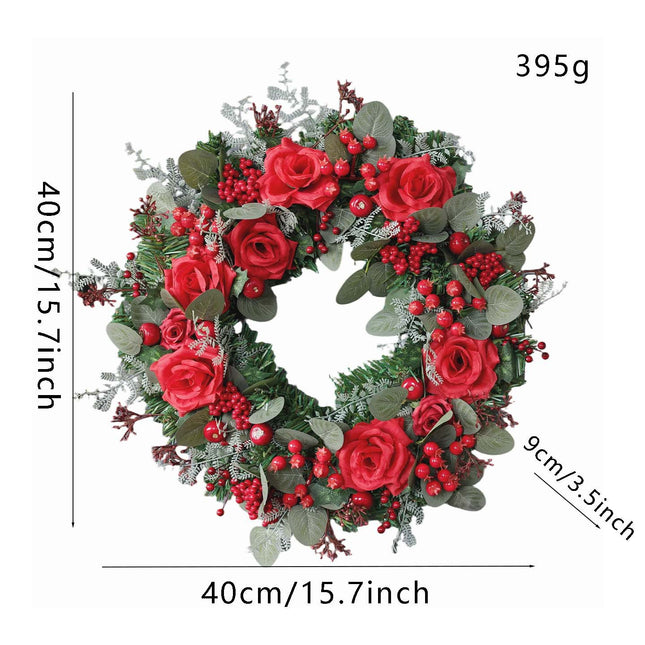 Uglysweatershops Christmas Rose Letter Wreath