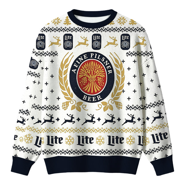 Uglysweatershops White Lite Christmas Ugly Sweater