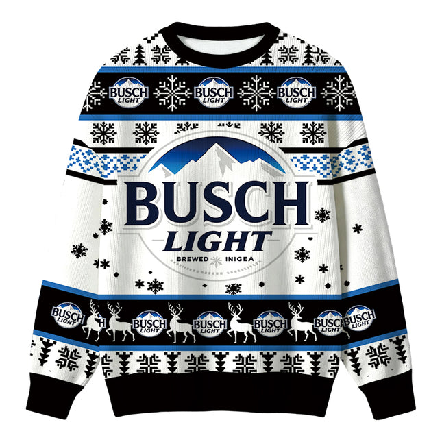 Uglysweatershops Busch Vintage Christmas Ugly Sweater