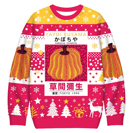 Uglysweatershops Art Golden Pumpkin Christmas Ugly Sweatshirt