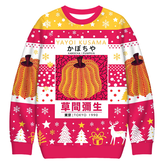 Uglysweatershops Art Golden Pumpkin Christmas Ugly Sweatshirt