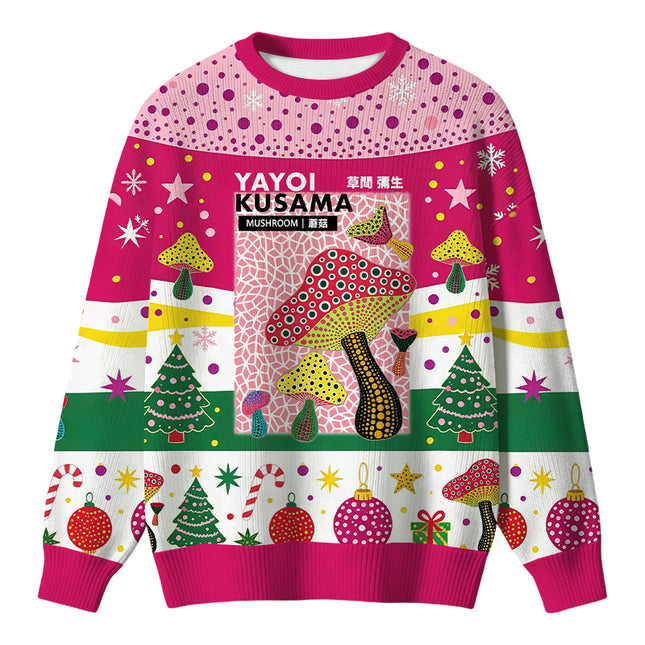 Uglysweatershops Art Mushroom Vintage Christmas Ugly Sweater