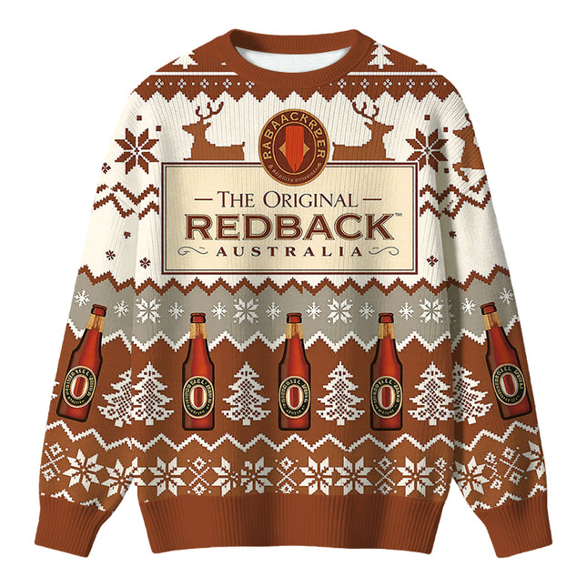Uglysweatershops Brown Wine Christmas Ugly Sweater