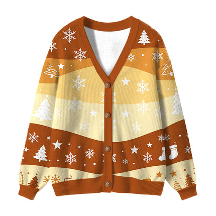 Uglysweatershops I Would Dropkick a Child Yellow Ugly Cardigan Sweater