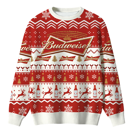 Uglysweatershops Red Beer Christmas Ugly Sweater