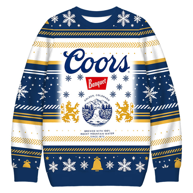 Uglysweatershops Retro Rocky Mountain Beer Christmas Ugly Sweatshirt