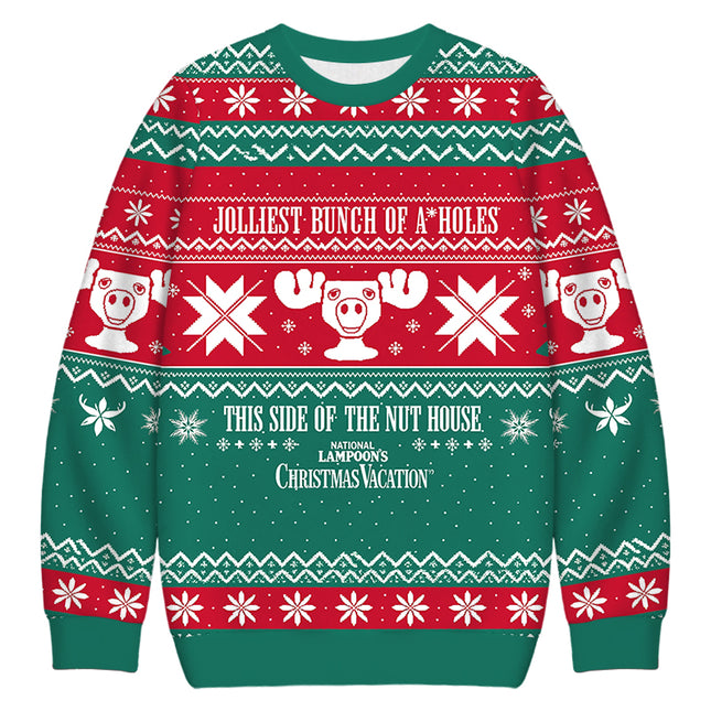 Uglysweatershops Vintage Moose Christmas Ugly Sweatshirt