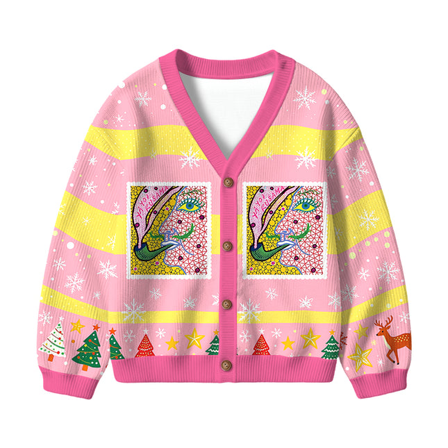 Uglysweatershops Fantasizing In The Smoke Kids Ugly Cardigan Sweater