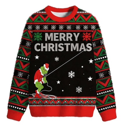 Uglysweatershops Stole Funny Fuzzy Christmas Ugly Sweatshirt